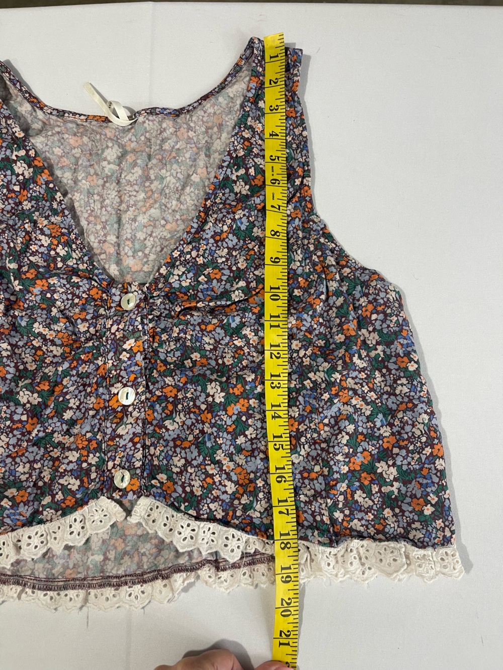 Anthropologie Women’s Multicolor Floral Crop Vest XL Top - Picture 6 of 8